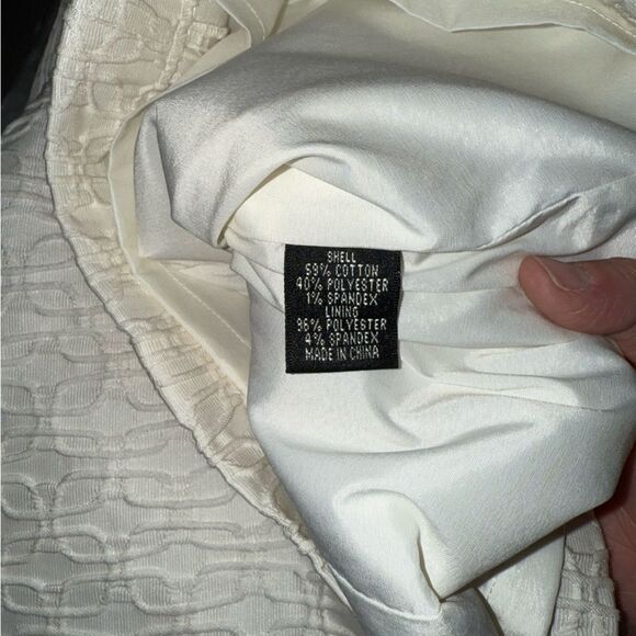 Adrianna Papell Designer Textured Off White Elegant Dress Size 8 - Picture 6 of 6